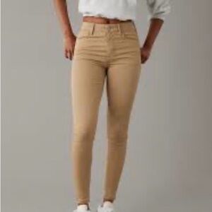 American Eagle Hi-Rise Jeggings Tan 14 regular